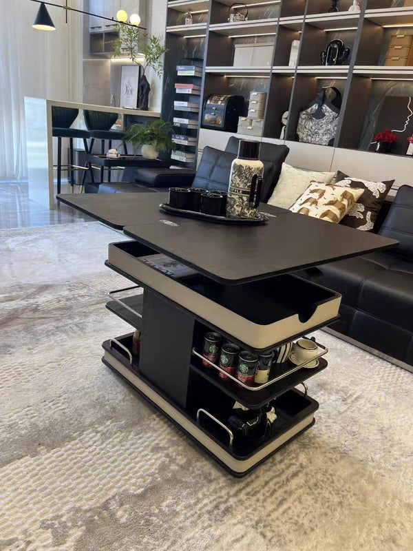 ✨Multifunctional Convertible Lift Table Coffee Table☕ Living Room Adjustable Home Small Sofa Apartment Side Table With Four Small Sofa Stools