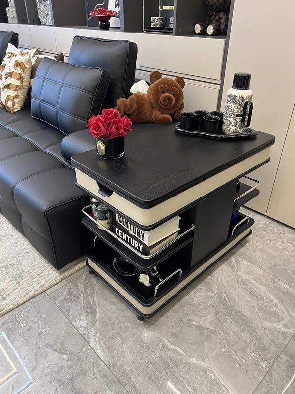 ✨Multifunctional Convertible Lift Table Coffee Table☕ Living Room Adjustable Home Small Sofa Apartment Side Table With Four Small Sofa Stools