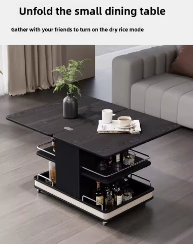✨Multifunctional Convertible Lift Table Coffee Table☕ Living Room Adjustable Home Small Sofa Apartment Side Table With Four Small Sofa Stools