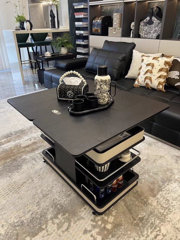 ✨Multifunctional Convertible Lift Table Coffee Table☕ Living Room Adjustable Home Small Sofa Apartment Side Table With Four Small Sofa Stools