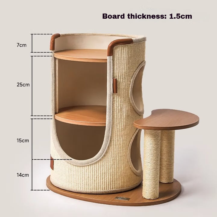 🐾Sisal Bucket Cat Scratching Board, 2-in-1 Cat Climbing Frame And Cat Bed
