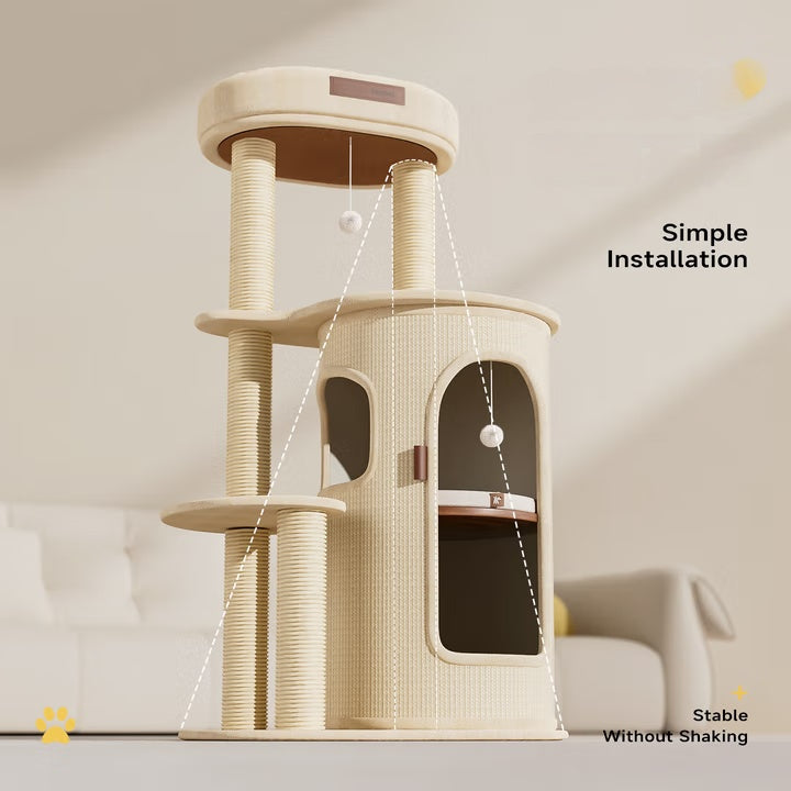🐾Sisal Bucket Cat Scratching Board, 2-in-1 Cat Climbing Frame And Cat Bed
