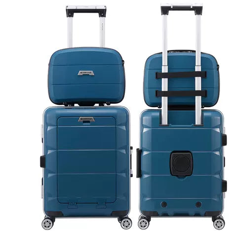 ✨20inch TSA Locks Cabin Suitcase, Trolley Case With Front Computer Compartment and 4 Spinner Wheels, Multifunctional USB Charging Port Cabin Luggage
