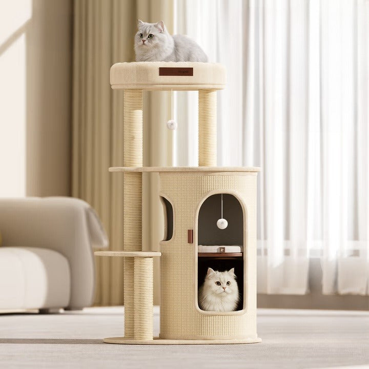 🐾Sisal Bucket Cat Scratching Board, 2-in-1 Cat Climbing Frame And Cat Bed